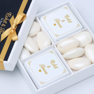 Set of 20 Wedding personalized chocolate & almond dragees hard box