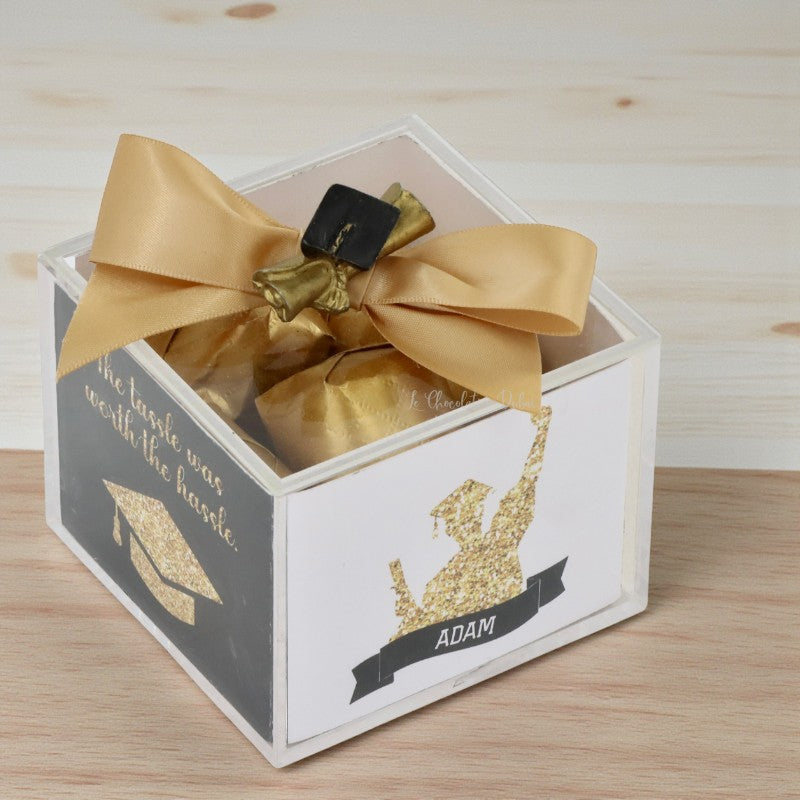 Set of 20 Personalized graduation designed premium chocolate acrylic box