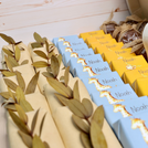 Baby noah's ark theme chocolate wood stand