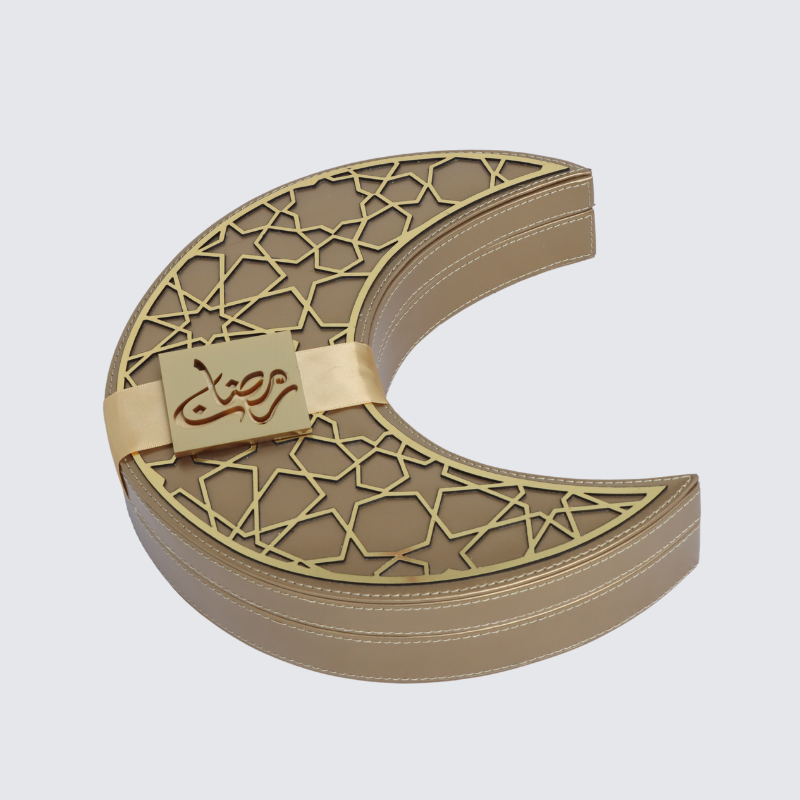 Ramadan chocolate & sweets crescent leather box