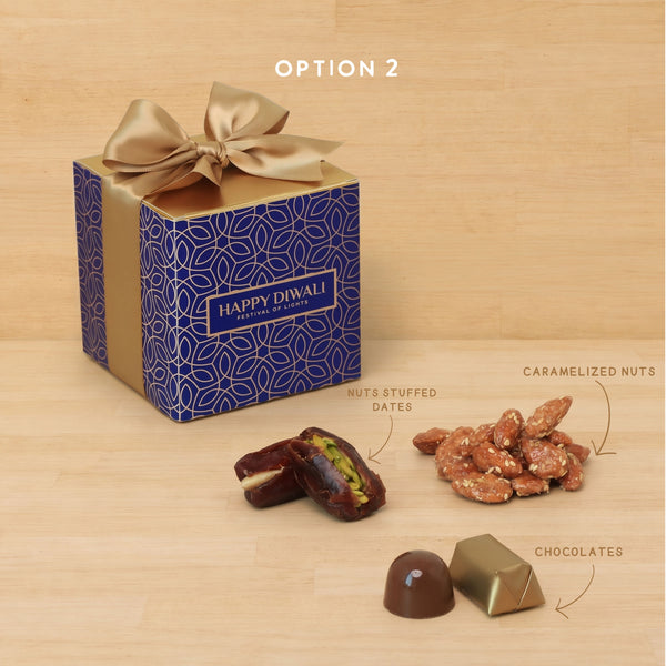 Set of 20 Happy Diwali festival of lights designed premium chocolate cube soft box