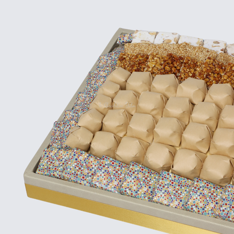 RAMADAN EID CHOCOLATE & SWEETS DECORATED LEATHER TRAY