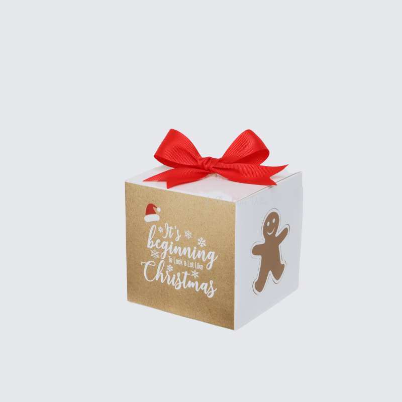 Merry christmas greeting designed chocolate cube soft box