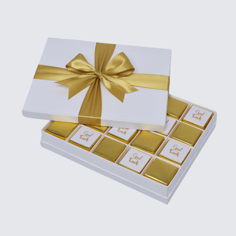 "Good luck" gold designed 20-piece premium chocolate hard box