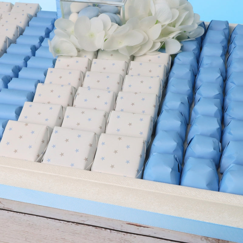 Baby boy star cloud theme designed premium chocolate large leather tray