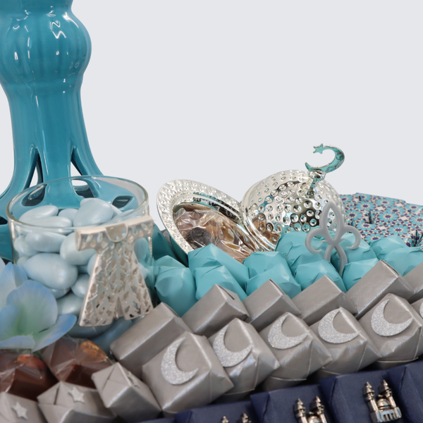 Ramadan eid decorated chocolate & sweets leather tray