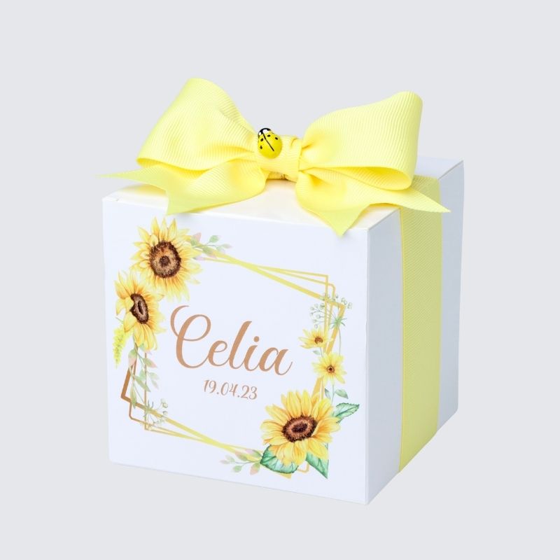 Luxury sunflower theme customized giveaway chocolate box