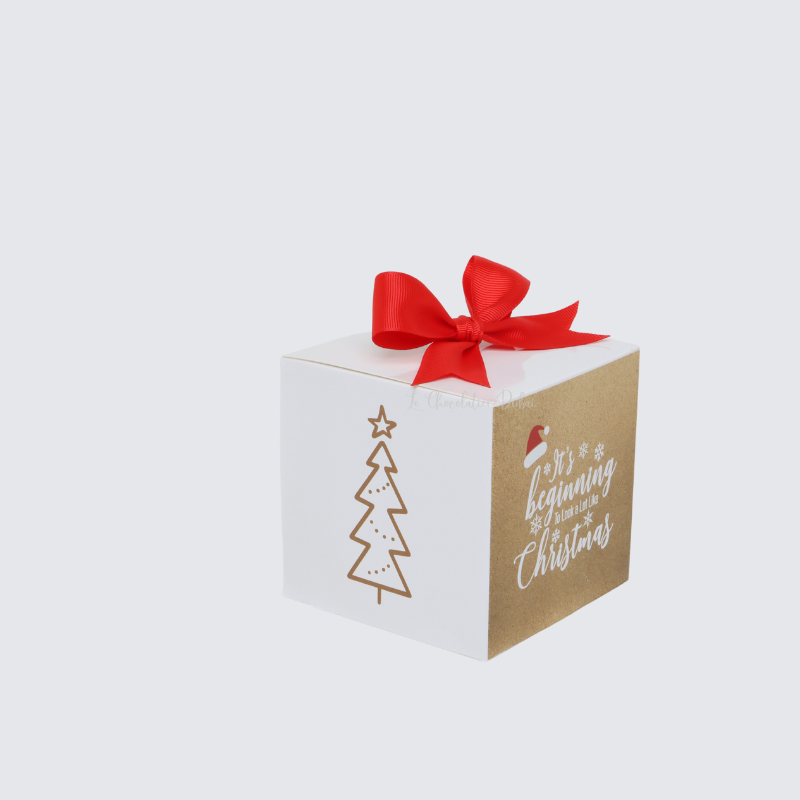 Merry christmas greeting designed chocolate cube soft box