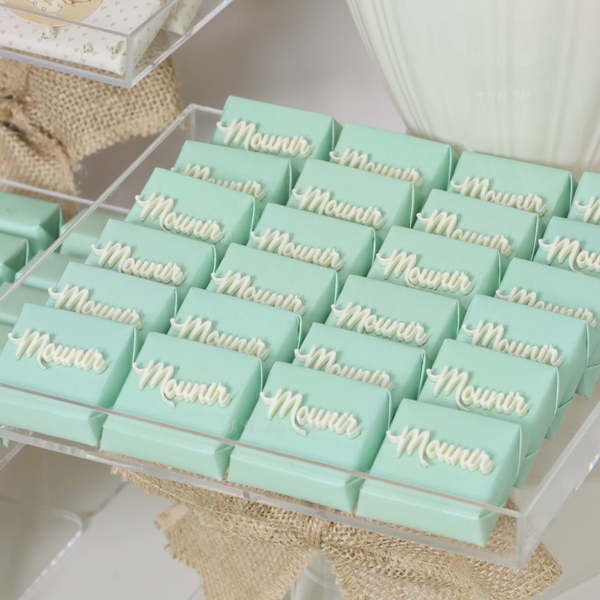 Baby decorated & personalized chocolate arrangement tray stand