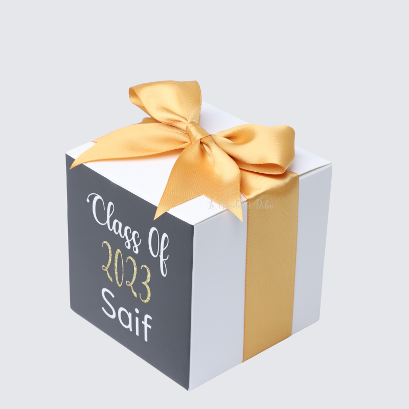 Luxury graduation personalized chocolate soft box giveaway