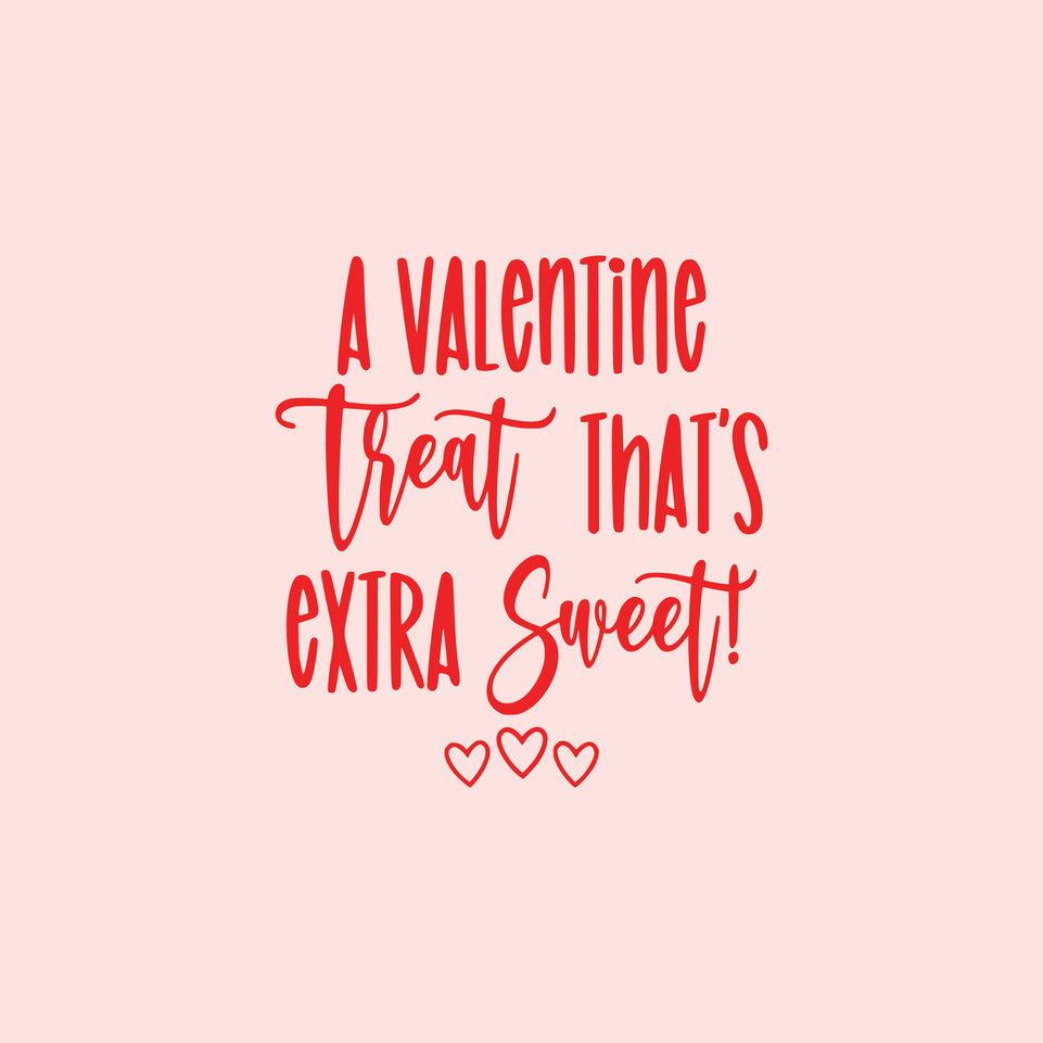 A valentine_s treat that_s extra sweet 3 small hearts greeting card