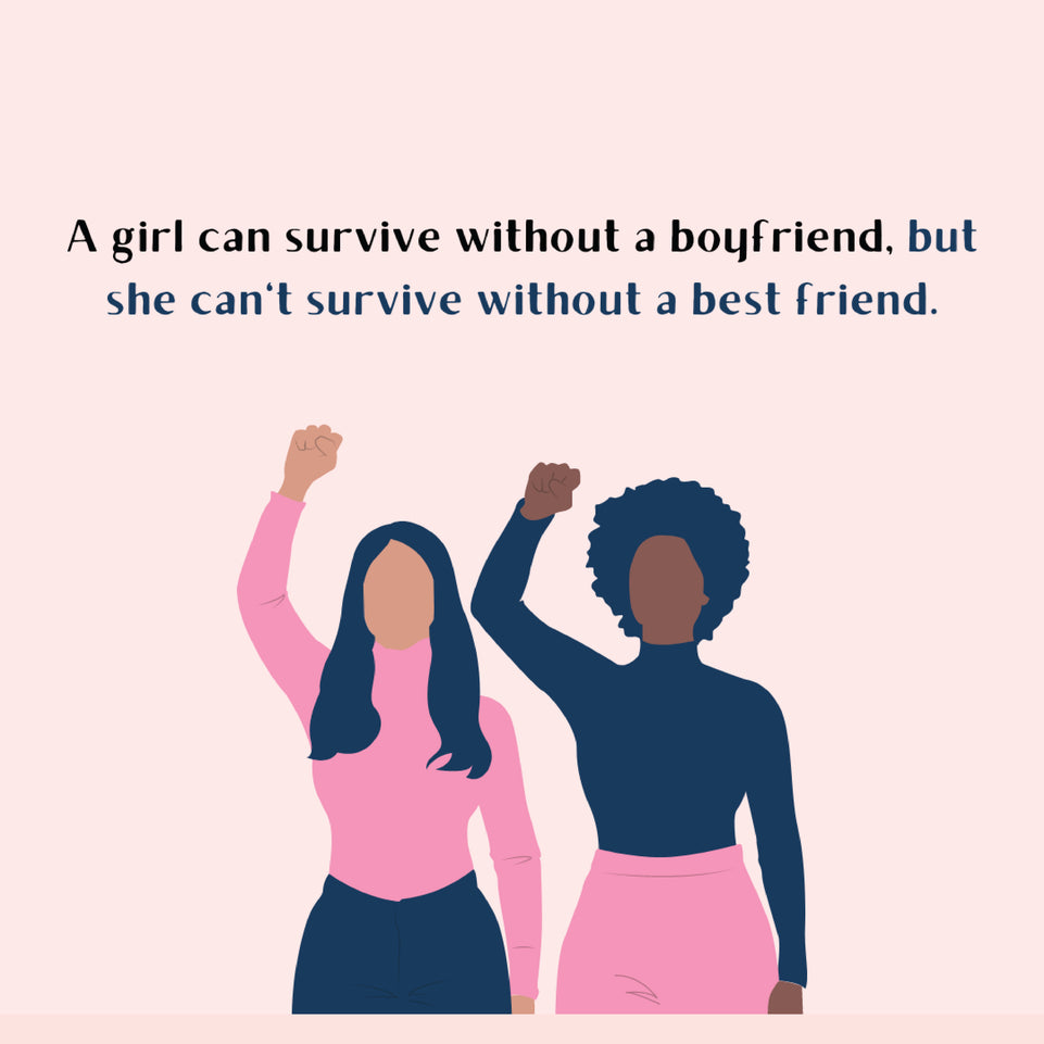 A girl can survive without a boyfriend greeting card