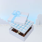 Baby boy "welcome baby" flower designed 2-layer chocolate hard box