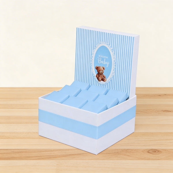 Baby boy "welcome baby" teddy designed chocolate small hamper