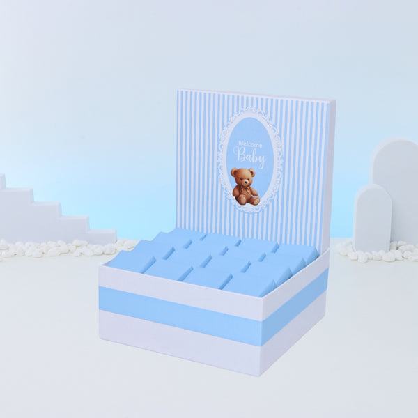 Baby boy "welcome baby" teddy designed chocolate medium hamper