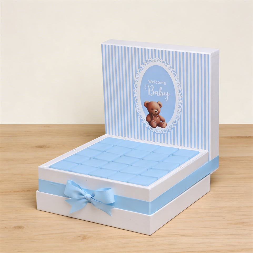 Baby boy "welcome baby" teddy designed chocolate large hamper