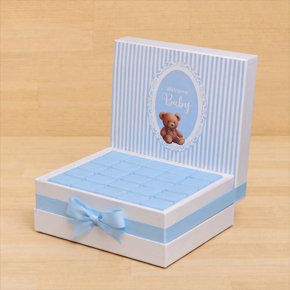 Baby boy "welcome baby" teddy designed chocolate large hamper