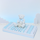 Baby boy glittery decorated chocolate & teddy plush toy leather tray