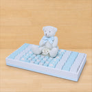 Baby boy glittery decorated chocolate & teddy plush toy leather tray