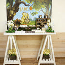 Baby boy "winnie the pooh" theme chocolate wood stand for rent.