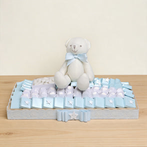 Baby boy teddy decorated chocolate wo...