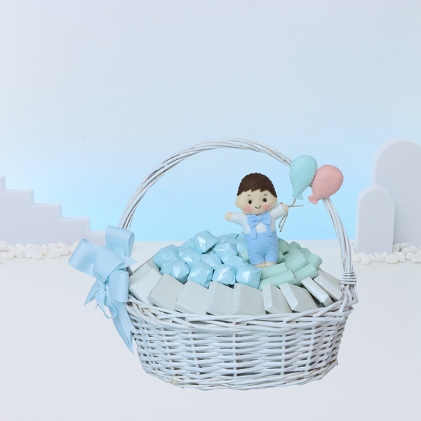 Baby boy decorated chocolate medium basket