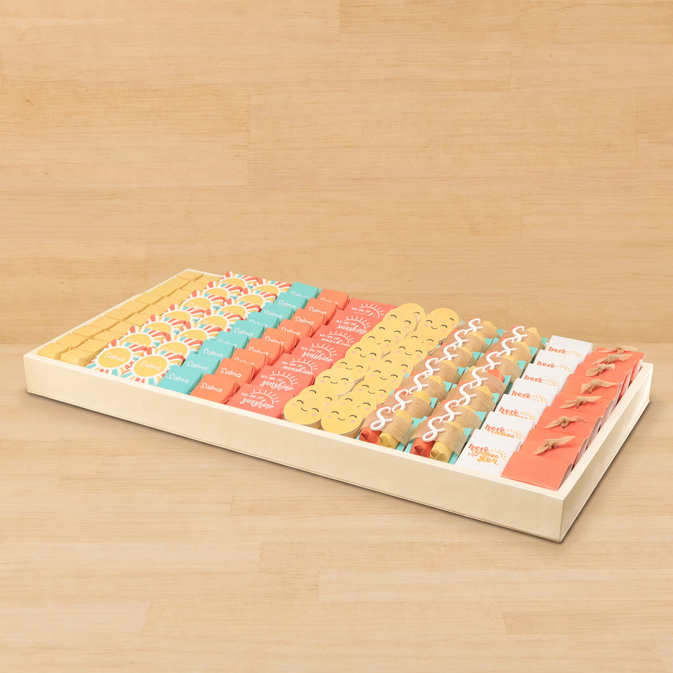 Baby sunshine theme customized chocolate leather tray