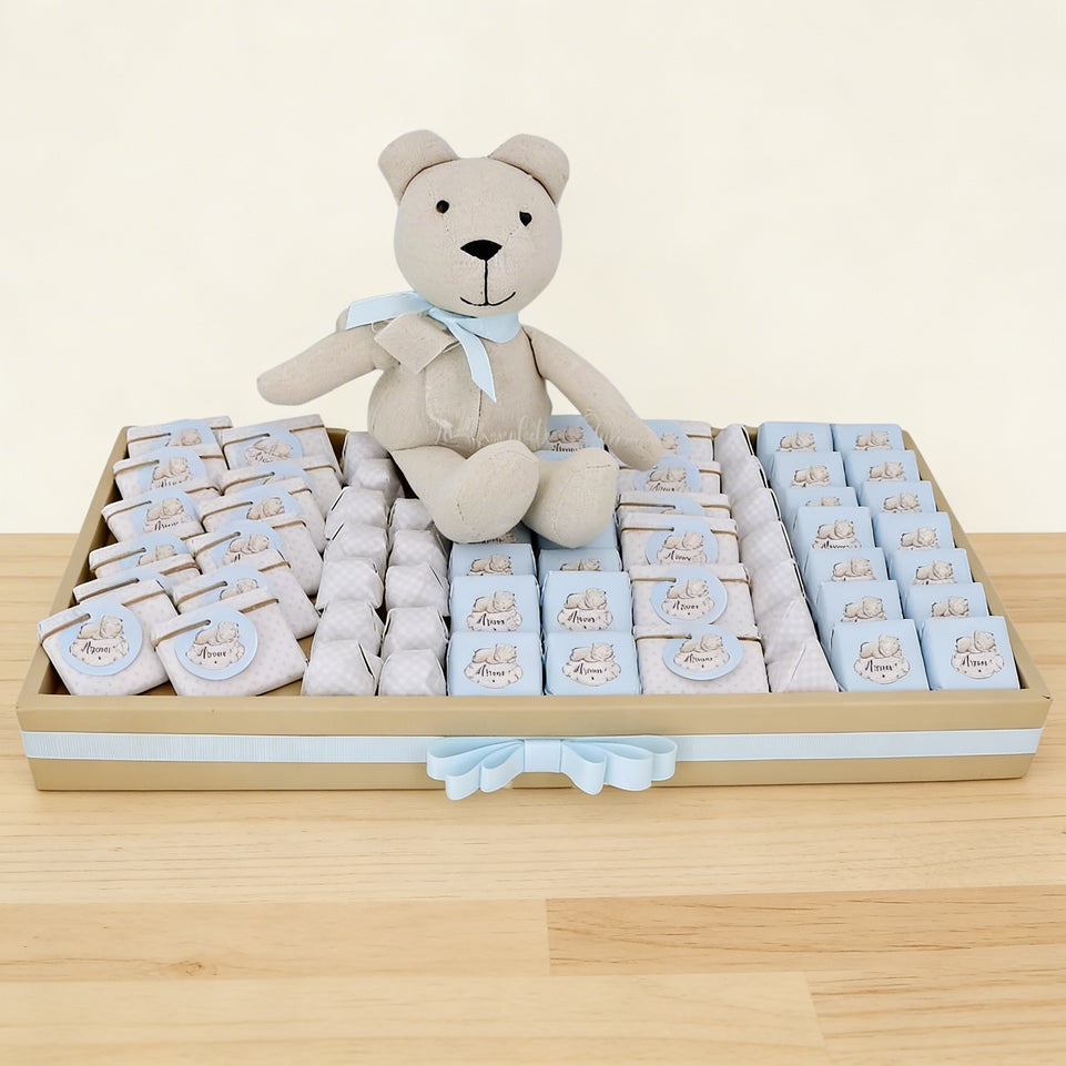 Baby personalized teddy theme chocolate tray