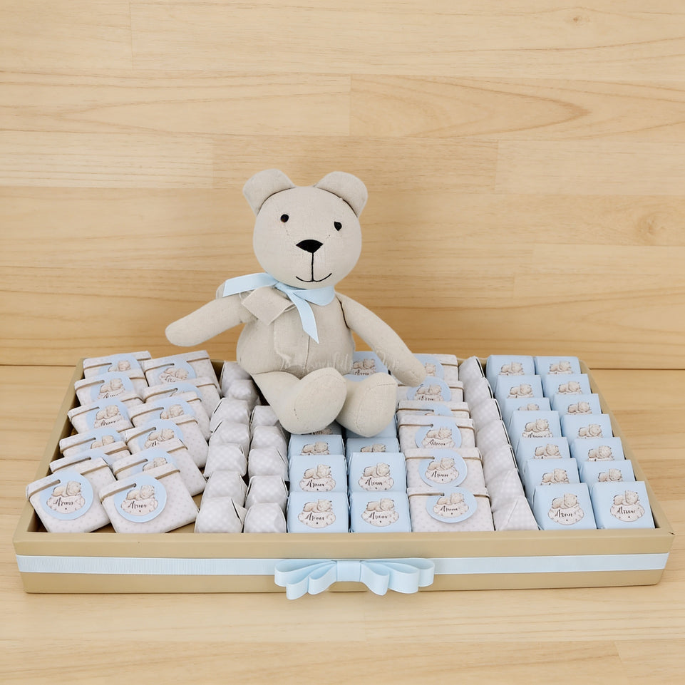 Baby personalized teddy theme chocolate tray
