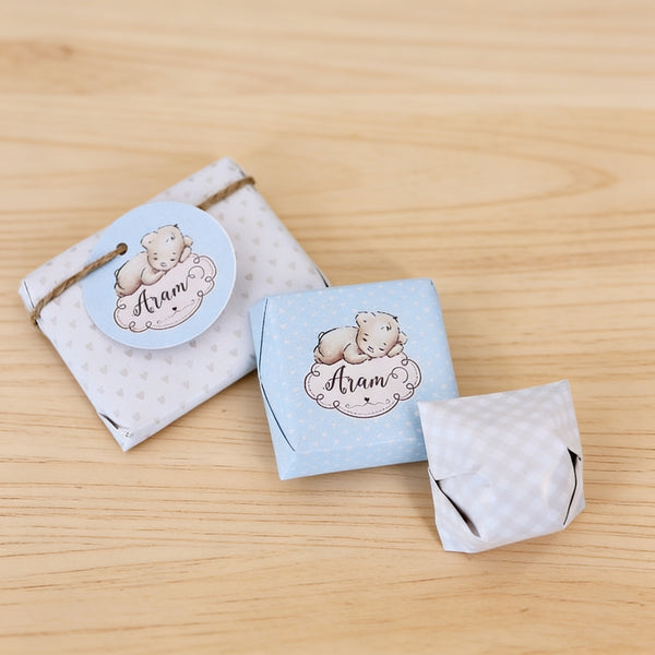 Baby personalized teddy theme chocolate tray