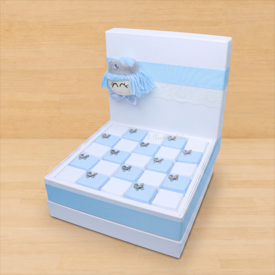 Baby boy cradle design decorated chocolate large hamper