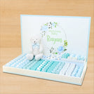 Baby Boy personalized premium chocolate large leather tray with acrylic backdrop