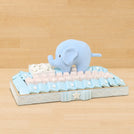 Baby boy Elephant decorated premium chocolate medium wood tray