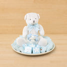 Baby boy acrylic star decorated chocolate & almond dragees ceramic plate