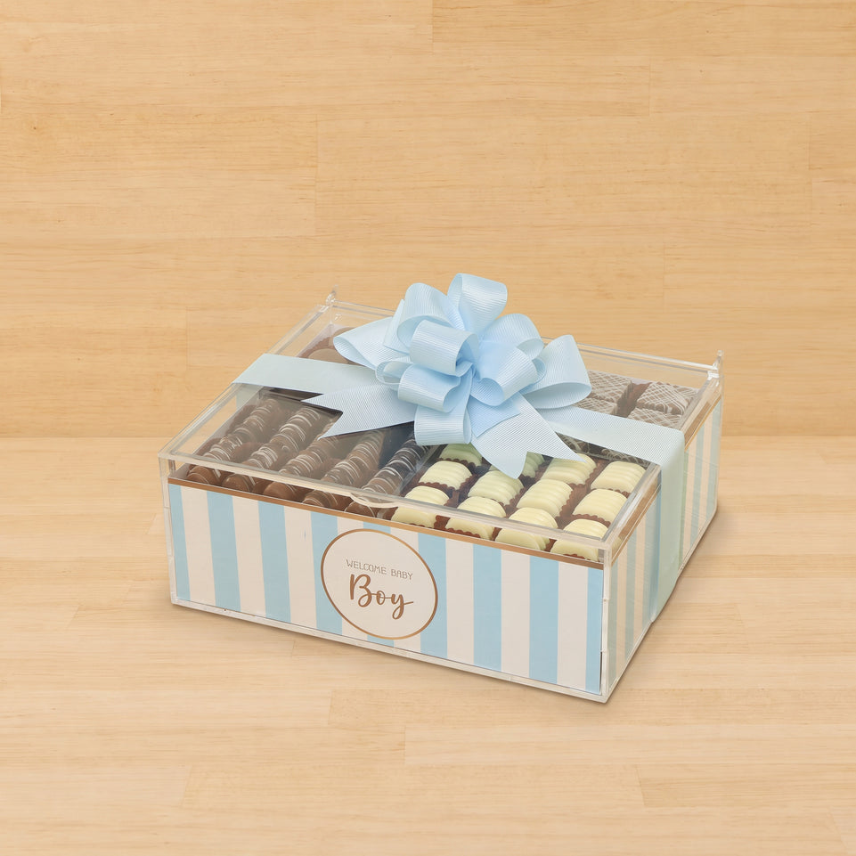 Baby boy premium chocolate small double acrylic tray