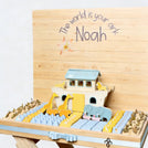 Baby noah's ark theme chocolate wood stand