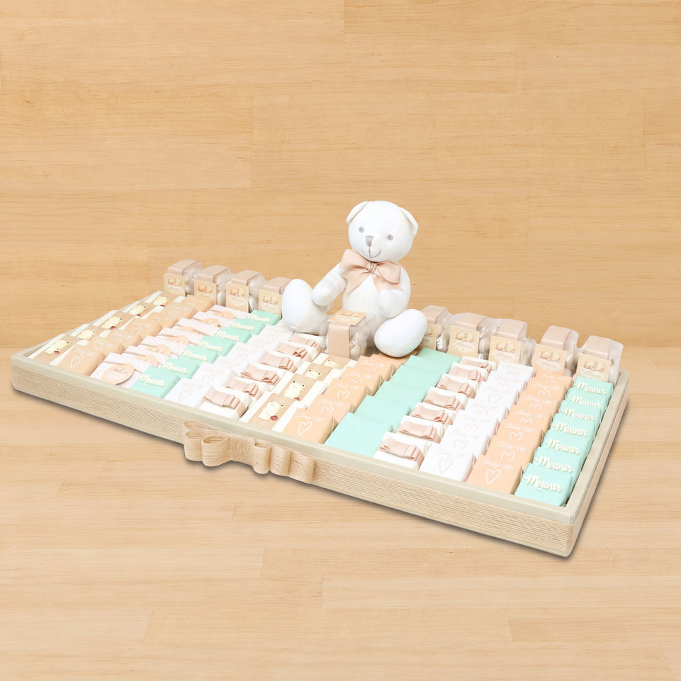 Baby decorated premium chocolate large leather tray