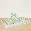 Baby boy carousel horse acrylic decorated chocolate large leather tray