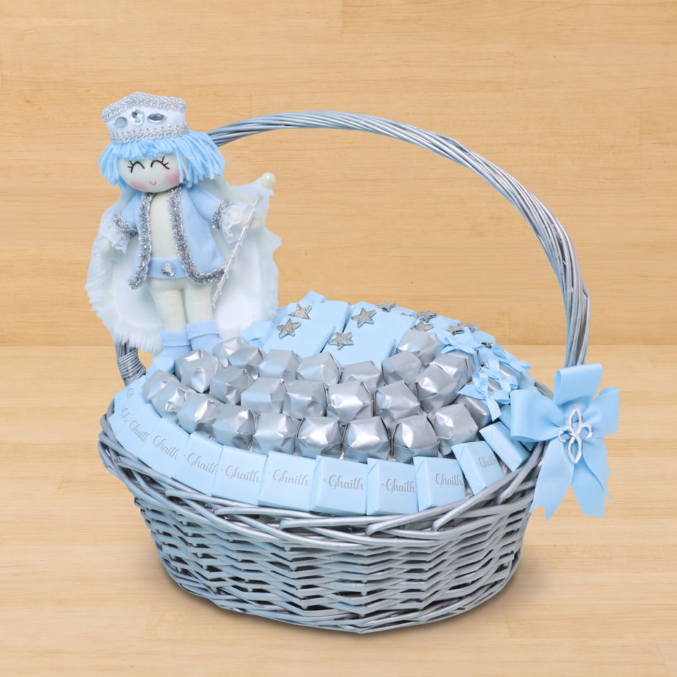 Baby boy personalized prince toy decorated chocolate extra large basket