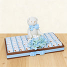 Baby boy teddy theme personalized chocolate leather tray