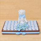 Baby boy teddy theme personalized chocolate leather tray