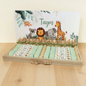 Baby boy personalized animal safari t...