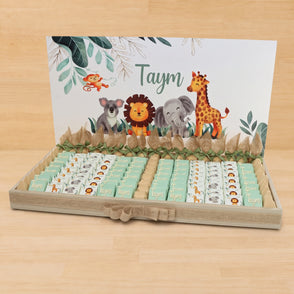 Baby boy personalized animal safari t...