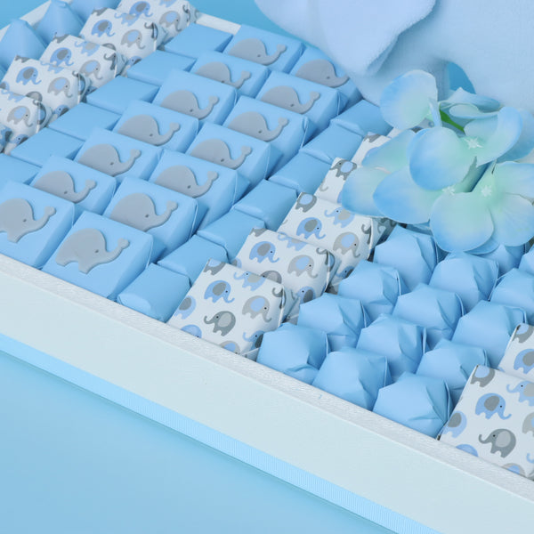 Baby Boy Elephant Theme Chocolate Medium Leather Tray