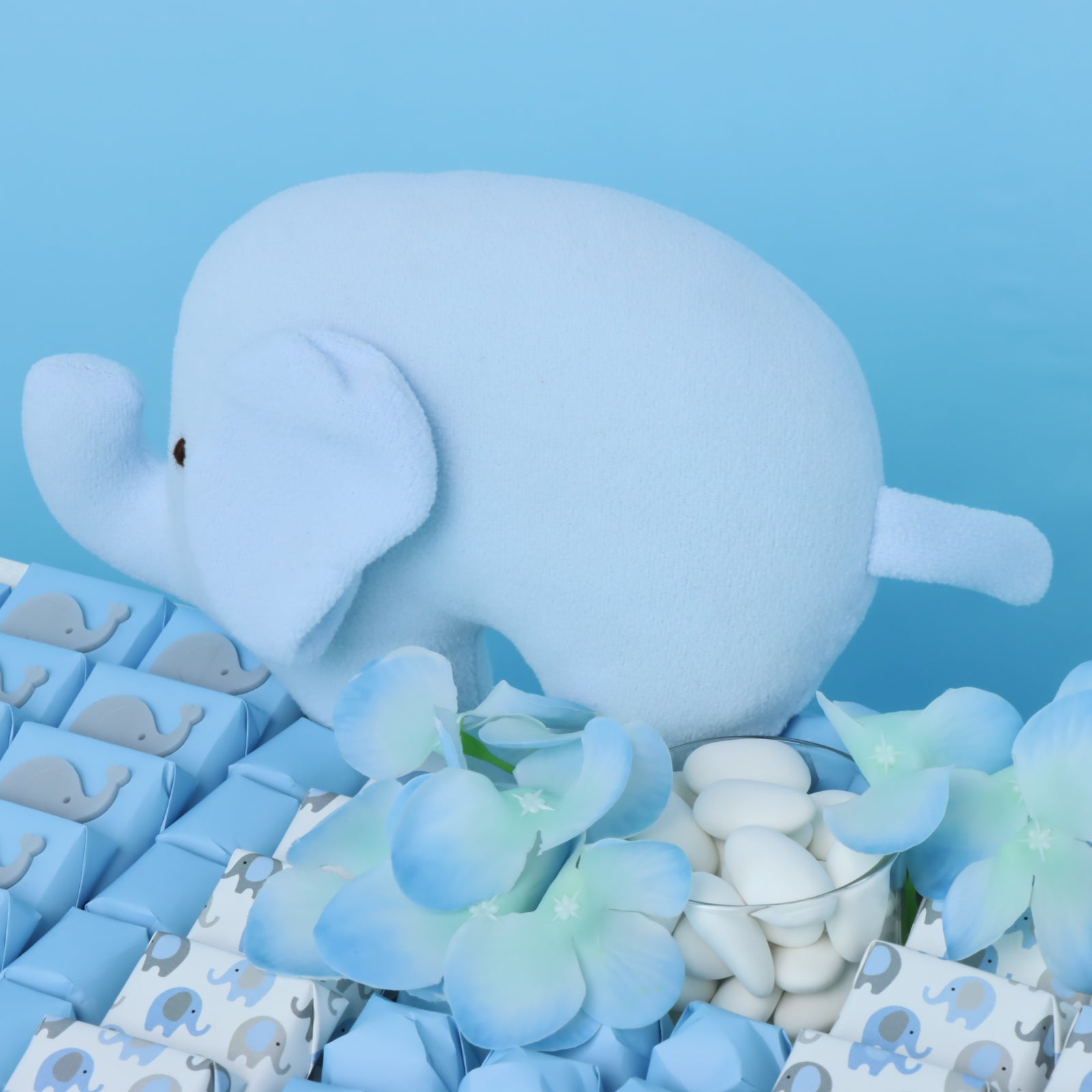 Baby Boy Elephant Theme Chocolate Medium Leather Tray