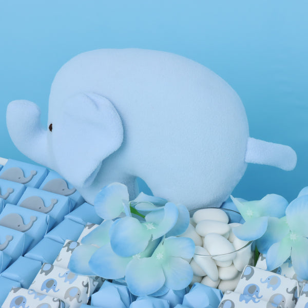 Baby Boy Elephant Theme Chocolate Medium Leather Tray