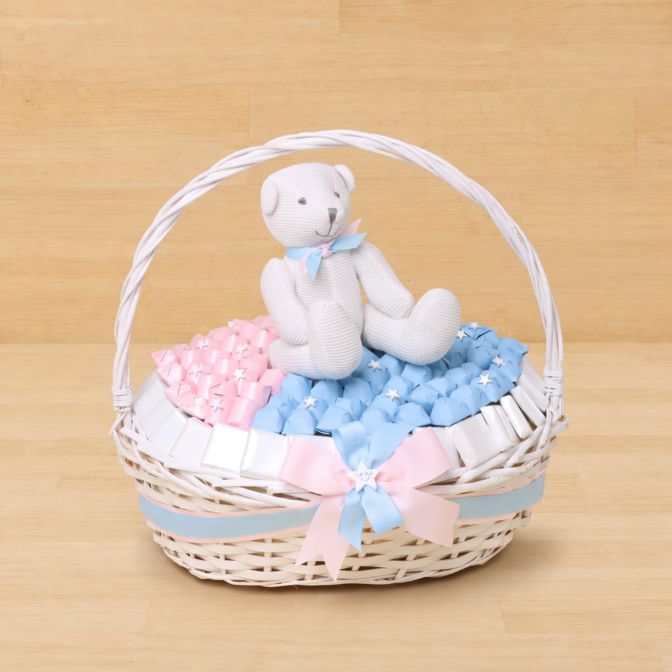 Baby twin designed chocolate extra large basket