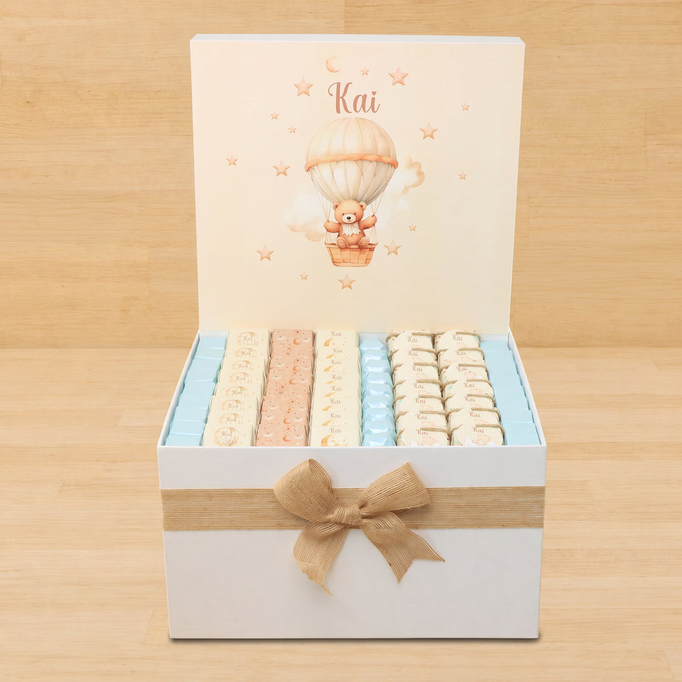 Baby boy air balloon theme chocolate extra large hamper