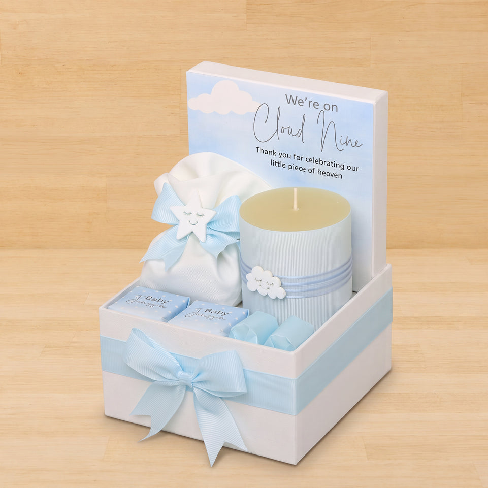 Baby boy cloud designed premium chocolate small hamper