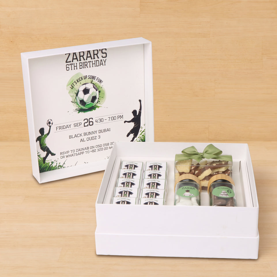 Baby boy soccer designed premium chocolate & sweets hard box
